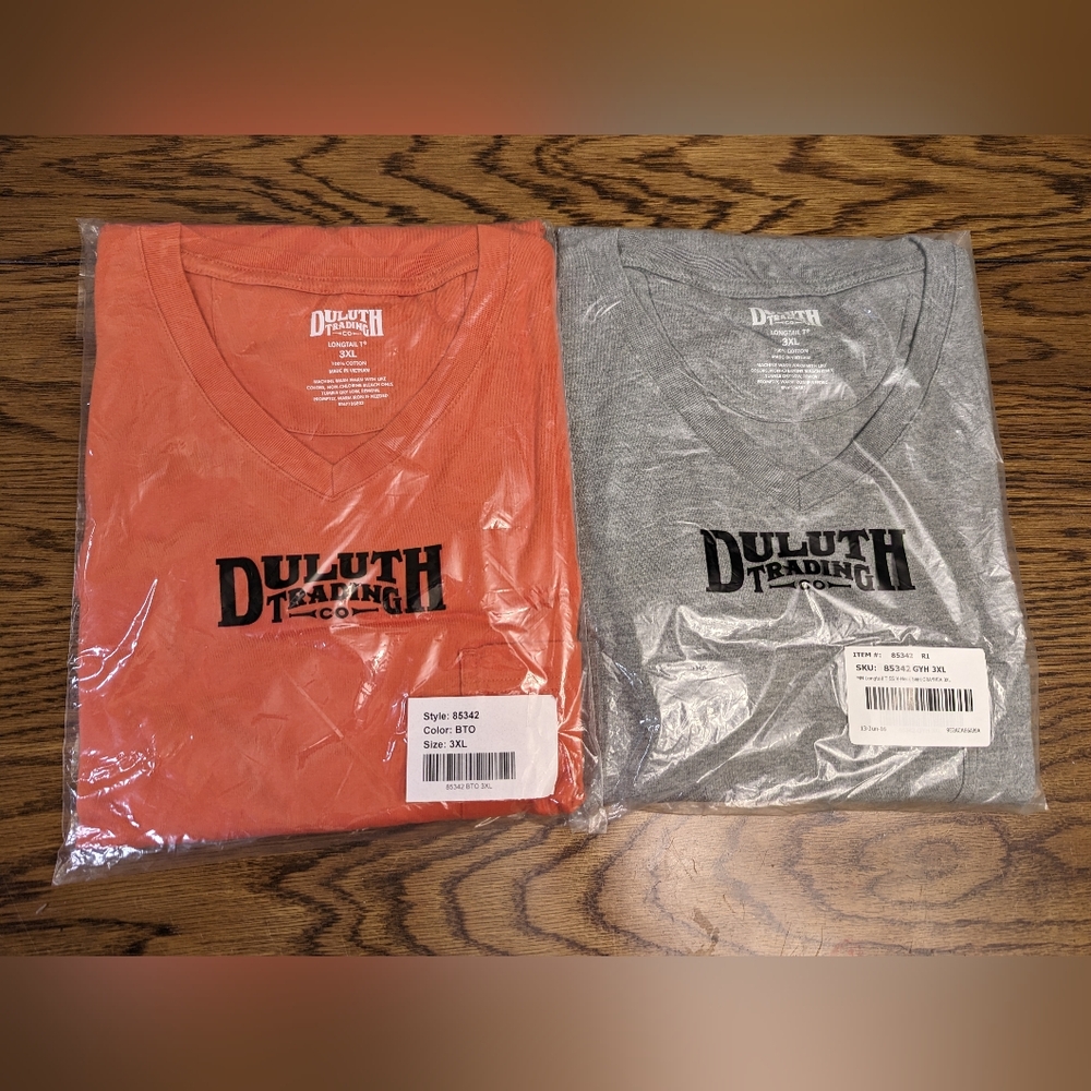 NEW Set of 2 Duluth Trading Short Sleeve V-neck Longtail tees size 3X